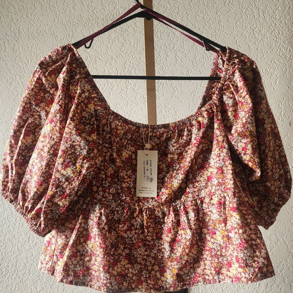 Floral Sim and Sam Crop Top